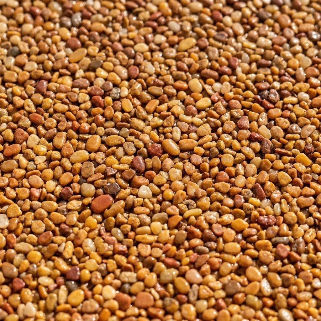 Close up of a warm resin bound aggregate blend